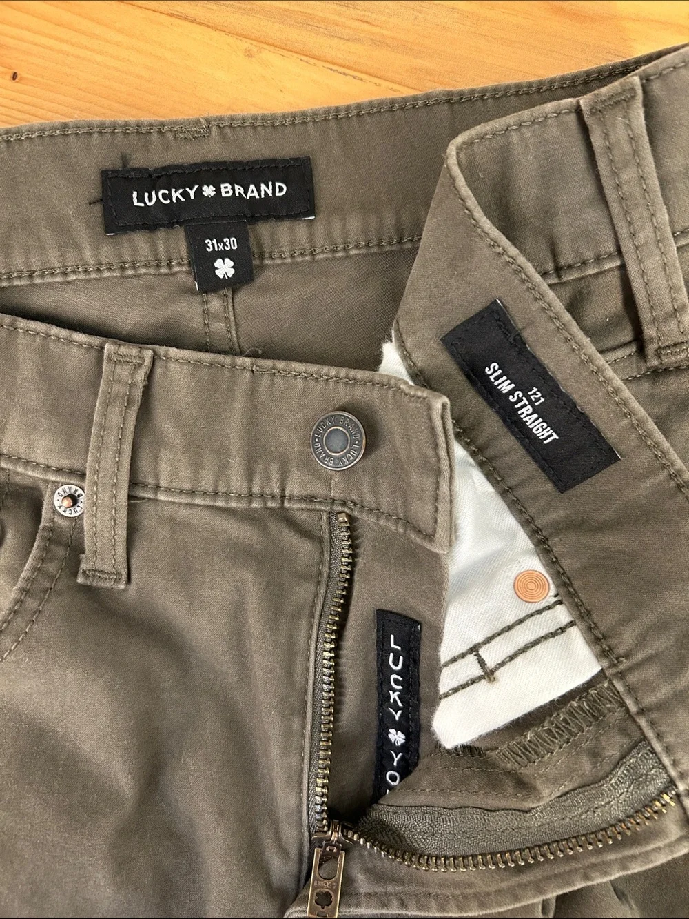 Lucky Brand Olive Slim Straight Leg Jeans